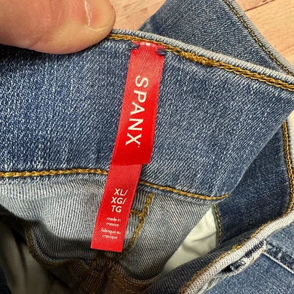 SPANX Light Blue High-Rise Wide Leg Jeans - Picture 4 of 5